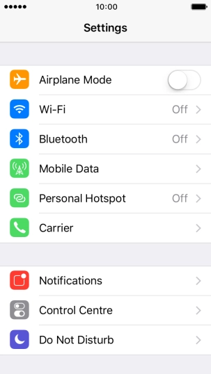 Press Mobile Data.