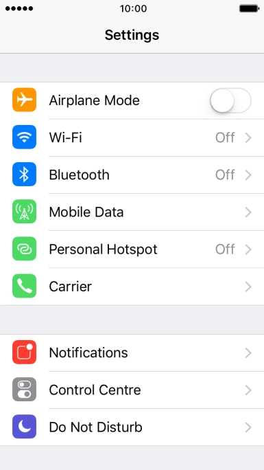 Press Mobile Data.