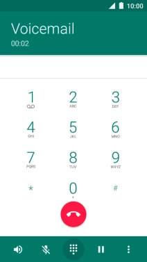 Press the end call icon.