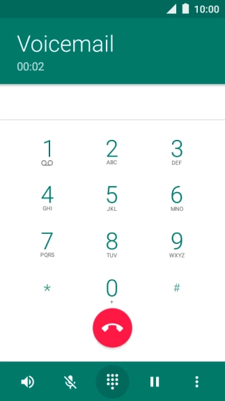 Press the end call icon.