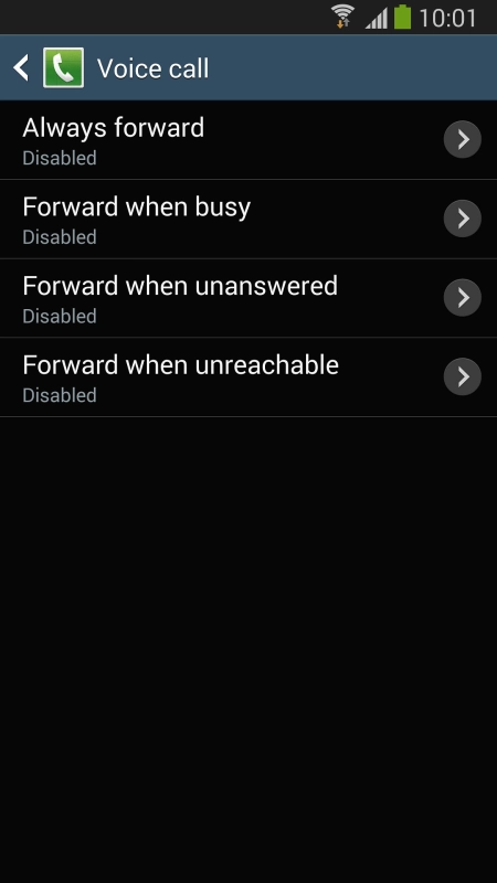 Press the required divert type.