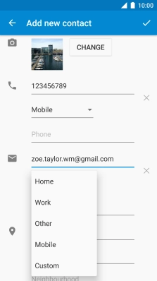 Press the required email type.