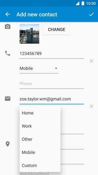 Press the required email type.