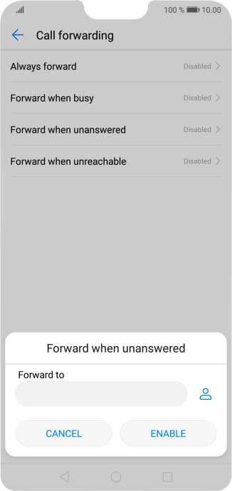 Key in (prefix) 5 (your phone number) and press ENABLE.