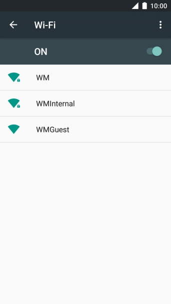 Press the required Wi-Fi network.