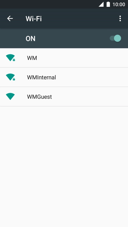 Press the required Wi-Fi network.