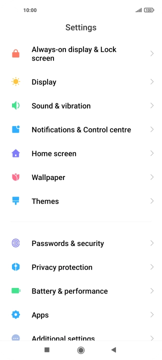 Press Passwords & security.