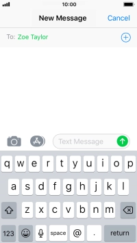 Press the text input field and write the text for your picture message.