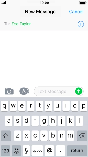 Press the text input field and write the text for your picture message.