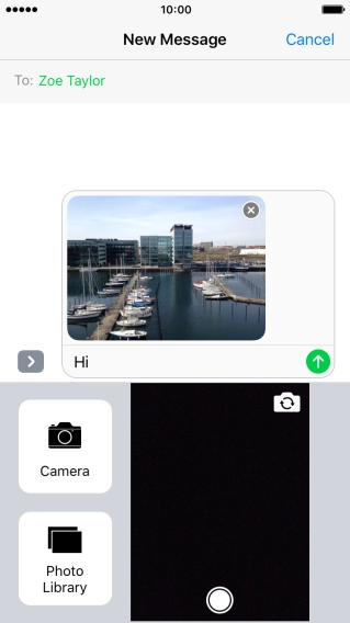 Press the send icon when you've finished your picture message.