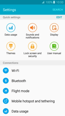 Press Data usage.