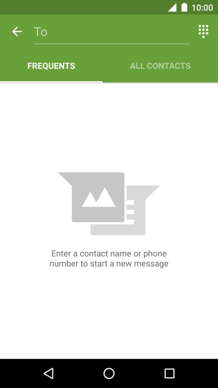 Press the search field and key in the first letters of the recipient's name.