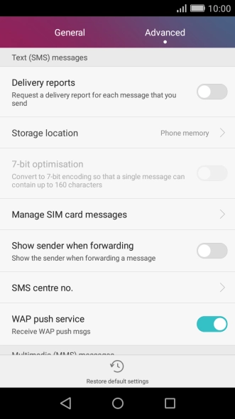 Press SMS centre no..