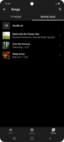 Press the required audio file.