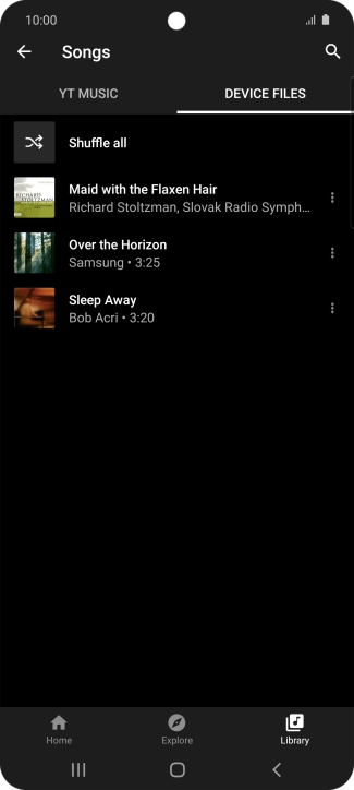 Press the required audio file.