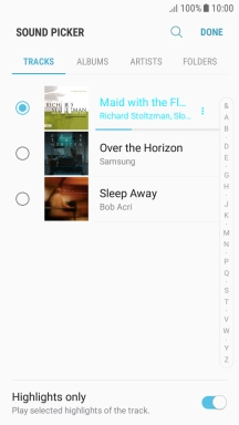 Once you've found a ring tone you like, press DONE.