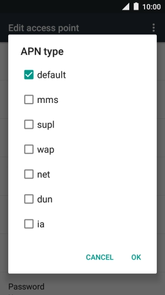 Press default to turn off the function.