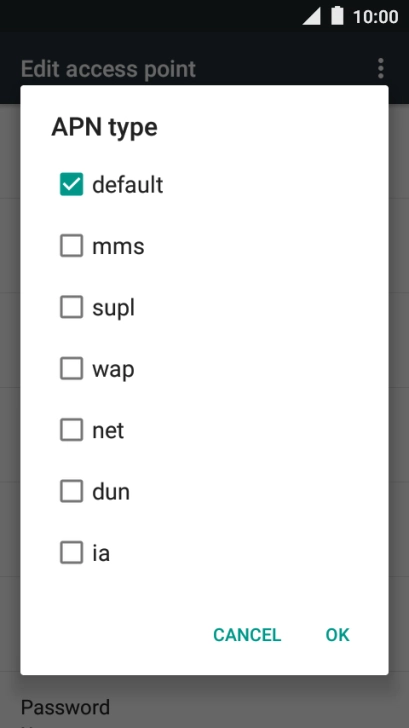 Press default to turn off the function.