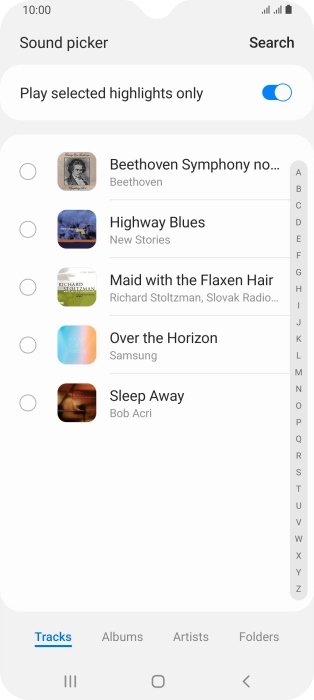 Press the required ring tones to hear them.