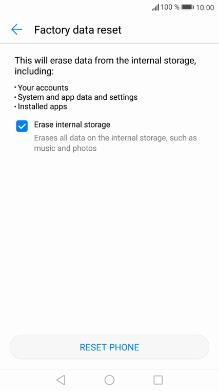 Press RESET PHONE.