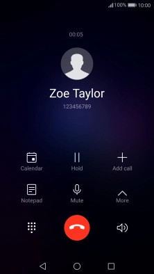 Press the end call icon.