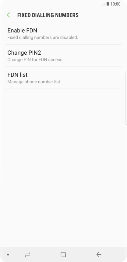 Press Enable FDN.
