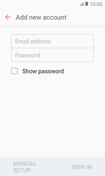 Press Email address and key in your email address.