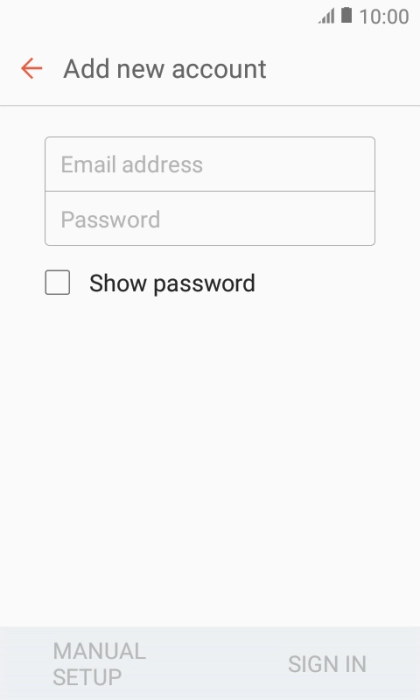 Press Email address and key in your email address.