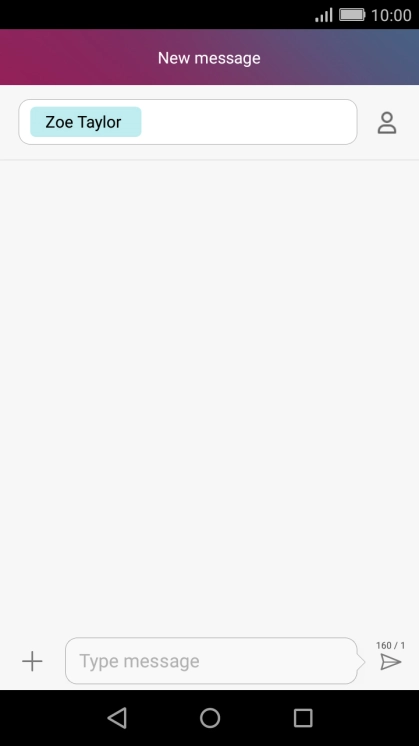Press the text input field and write the text for your picture message.