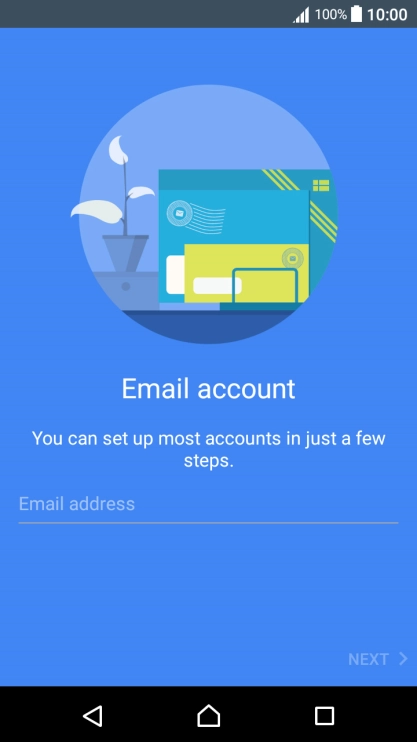 Press the text input field and key in your email address.
