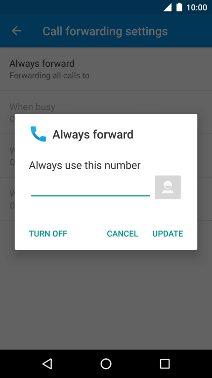 Press TURN OFF.