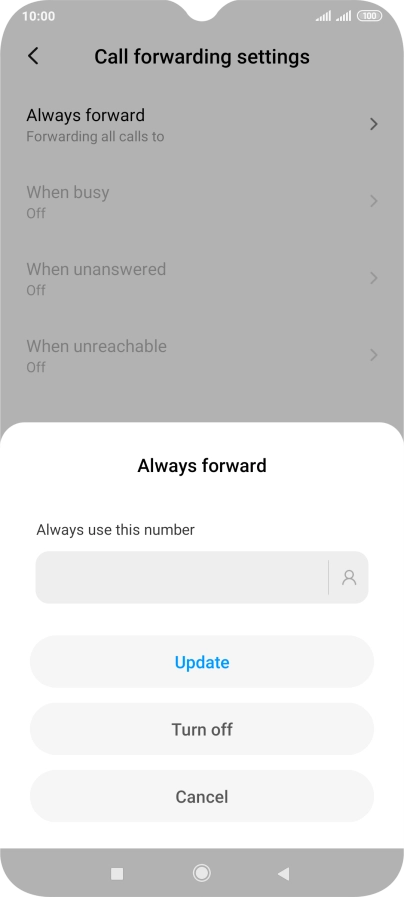 Press Turn off.