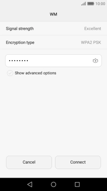 Key in the password for the Wi-Fi network and press Connect.