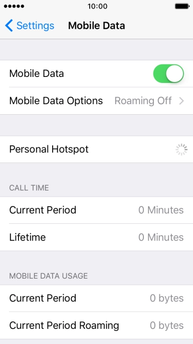 The data usage is displayed below MOBILE DATA USAGE.