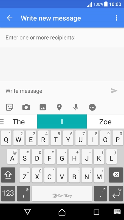 Press the search field and key in the first letters of the recipient's name.
