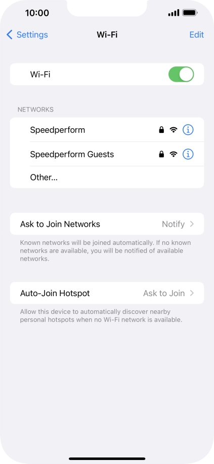 Press the required Wi-Fi network and key in the password for the Wi-Fi network.