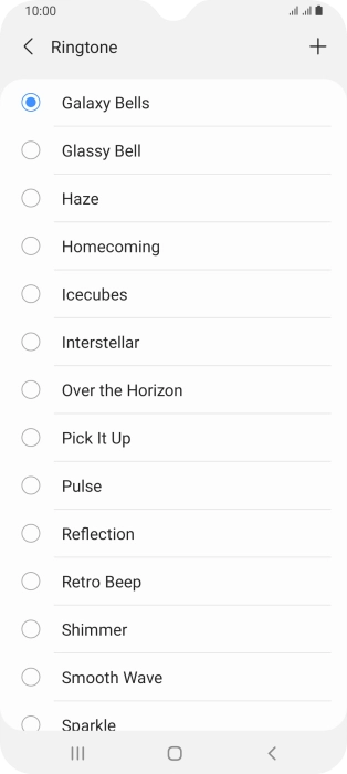 Press the add ring tone icon.