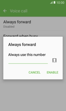 Key in (prefix) 5 (your phone number) and press ENABLE.