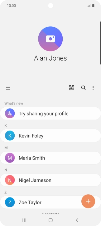 Press the new contact icon.