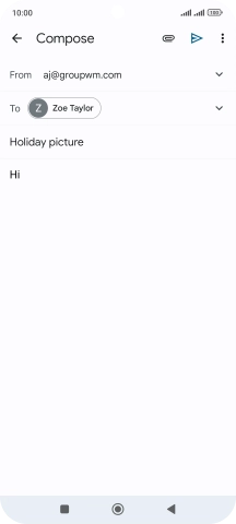 Press the attachment icon.