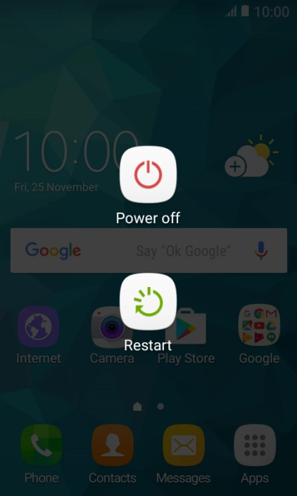 Press Power off.