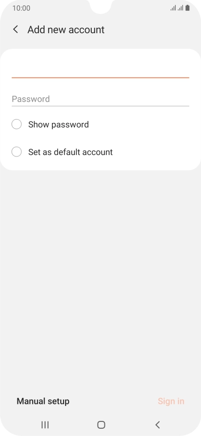 Press Password and key in the password for your email account.
