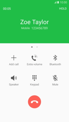 Press the end call icon.
