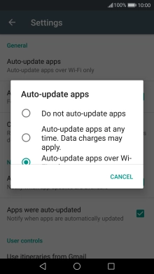 Press Do not auto-update apps to turn off the function.