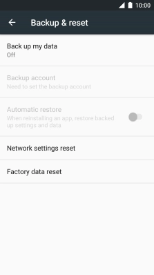 Press Factory data reset.