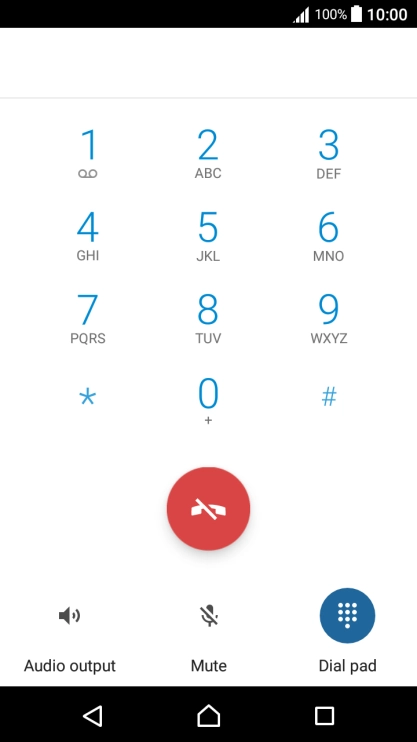 Press the end call icon.