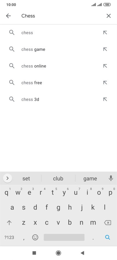 Key in the name or subject of the required app and press the search icon.