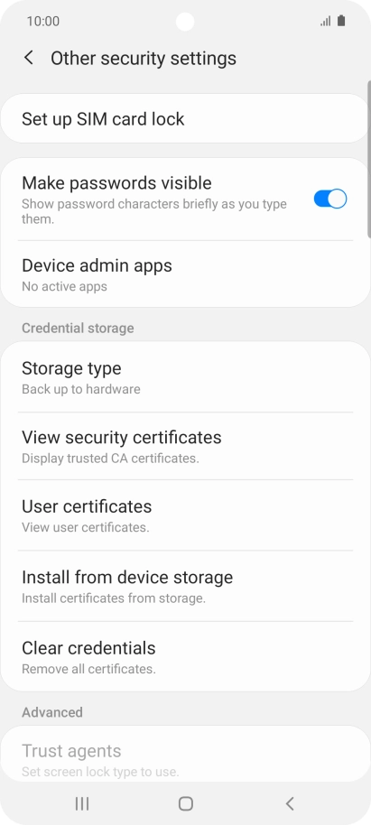 Press Set up SIM card lock.