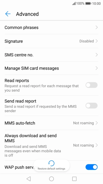 Press SMS centre no..