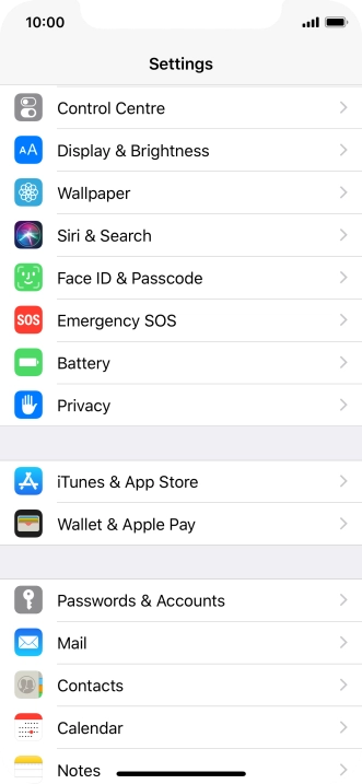 Press Passwords & Accounts.